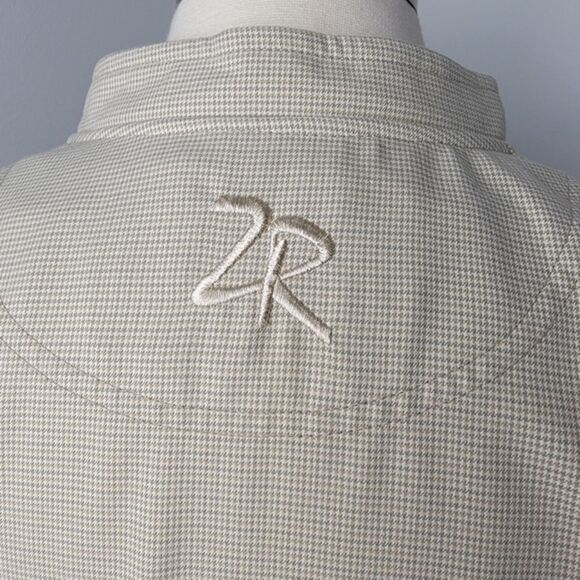 Khaki Houndstooth Pattern Zero Restriction Golf Outerwear Windwear Pullover - Picture 11 of 14